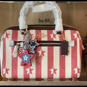 Coach Rowan Satchel Star Stripe Satchel w Charm